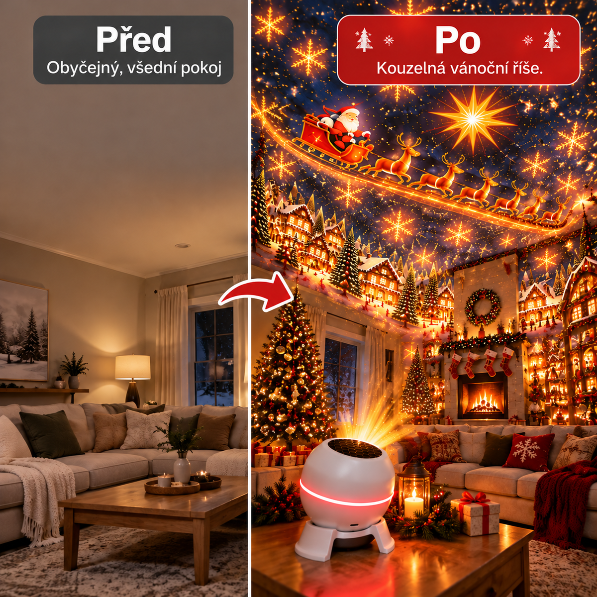 Oficiální vlajkový obchod pro Česko | 🎅🎁 SCNDR® Chytrý holografický projektor (HD chytrá dynamická 5D projekce)