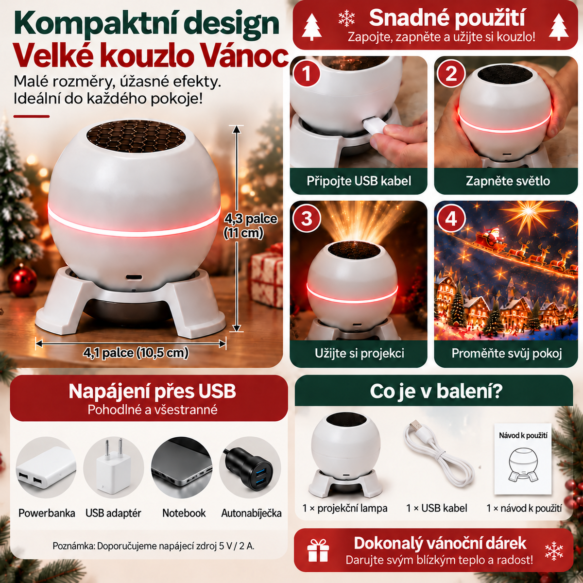 Oficiální vlajkový obchod pro Česko | 🎅🎁 SCNDR® Chytrý holografický projektor (HD chytrá dynamická 5D projekce)