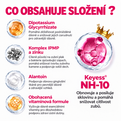Keyess® DenPerm🎉🧣🧣 — Gel pro péči o zubní sklovinu při kazech, citlivých zubech a oslabené sklovině