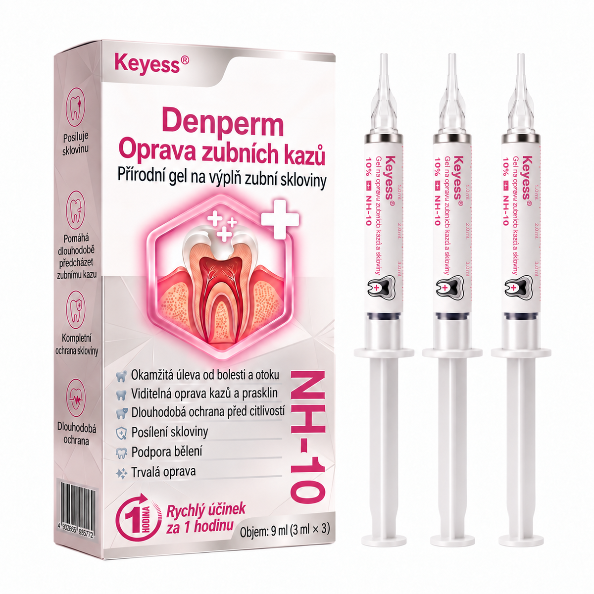 Keyess® DenPerm🎉🧣🧣 — Gel pro péči o zubní sklovinu při kazech, citlivých zubech a oslabené sklovině