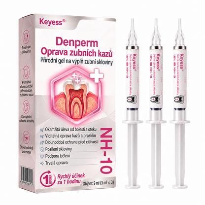Keyess® DenPerm🎉🧣🧣 — Gel pro péči o zubní sklovinu při kazech, citlivých zubech a oslabené sklovině