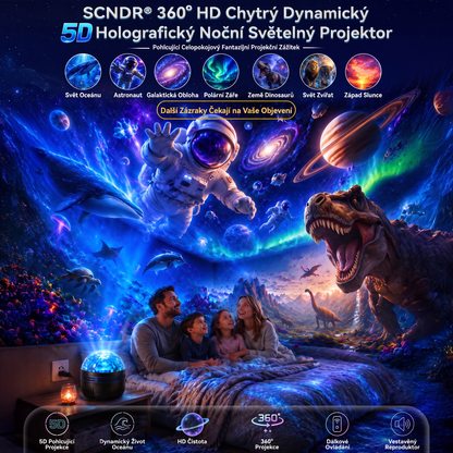 Oficiální obchod | 🦖🌌 SCNDR® 360° chytrý holografický projektor hvězdné oblohy (HD chytrý dynamický 5D)