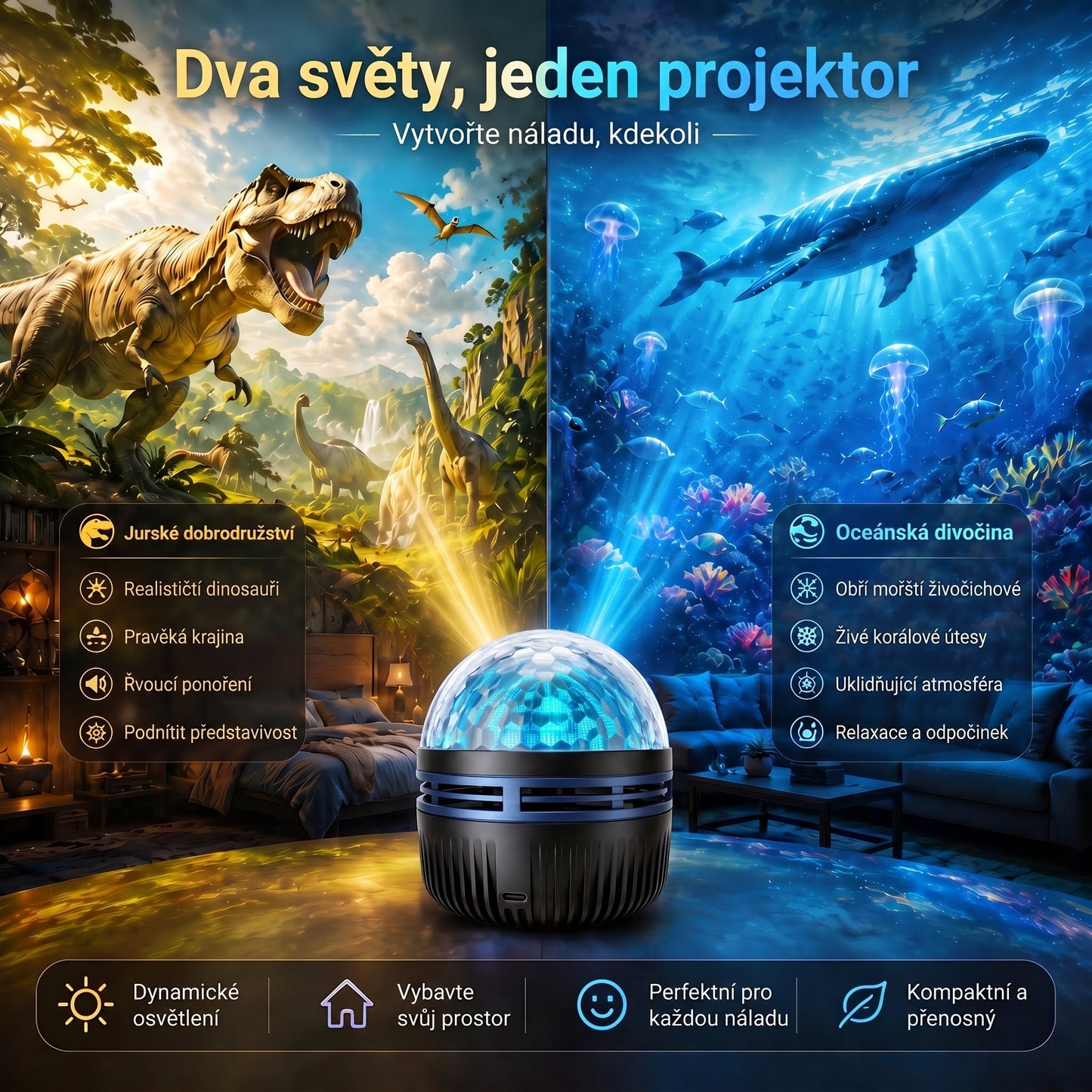 Oficiální obchod | 🦖🌌 SCNDR® 360° chytrý holografický projektor hvězdné oblohy (HD chytrý dynamický 5D)