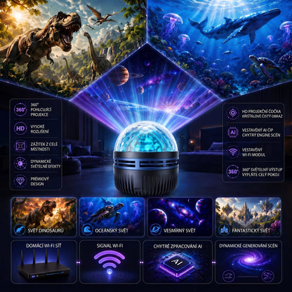 Oficiální obchod | 🦖🌌 SCNDR® 360° chytrý holografický projektor hvězdné oblohy (HD chytrý dynamický 5D)